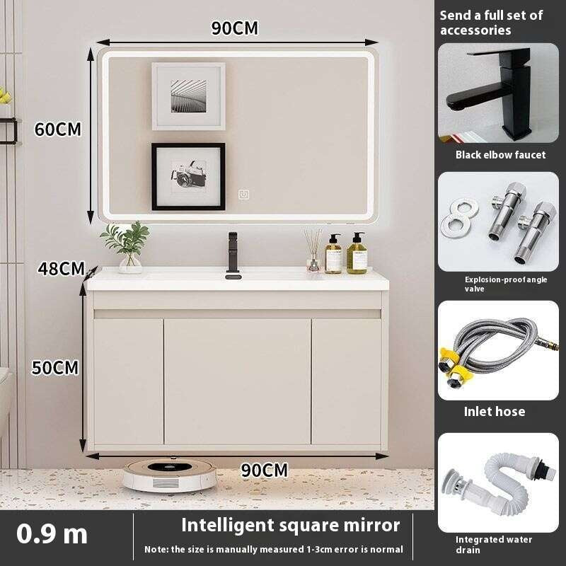 QW- Kabinet Penyimpanan Singki Cermin Pintar di Bilik Mandi 