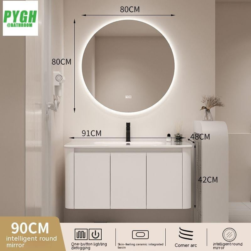 QW- Basin space aluminum integrated basin cabinet, bathroom mirror, storage cabinet