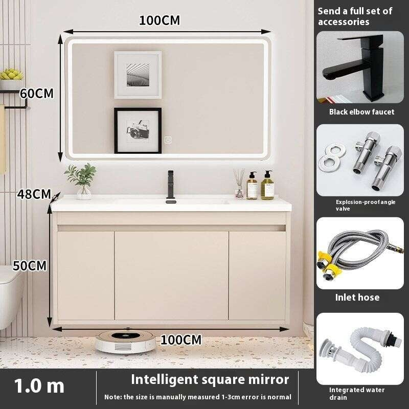 QW- Kabinet Penyimpanan Singki Cermin Pintar di Bilik Mandi 