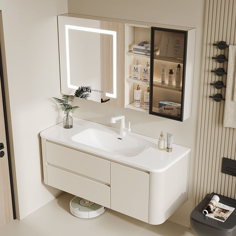 QW- Ins Style Storage Cabinet, Smart Mirror Cabinet for Bathroom, Bathroom Sink Set
